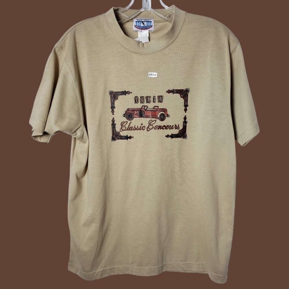 Devil Sport Classic Concours Graphic Tee Short Sleeve Cotton T-Shirt Tan  Size 3